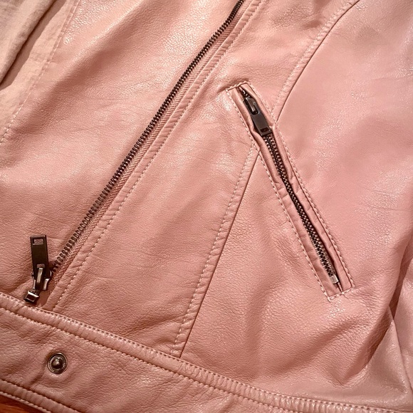 New women’s vegan leather mauve nude moto jacket size M - Picture 13 of 16